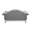 Causeuse Florian en tissu gris et blanc antique avec 3 coussins