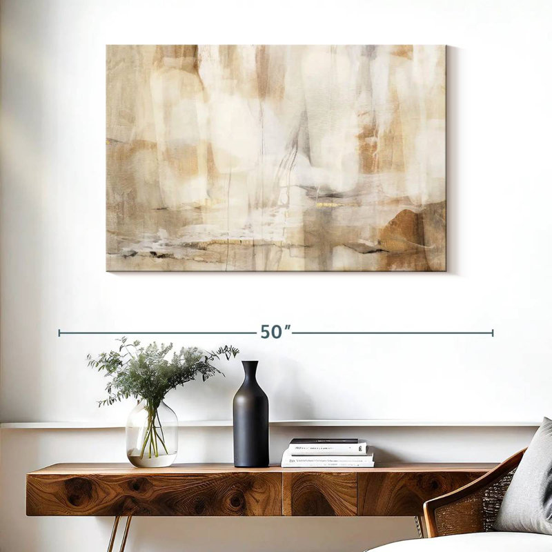 Avery neutre beige abstrait Polyptych