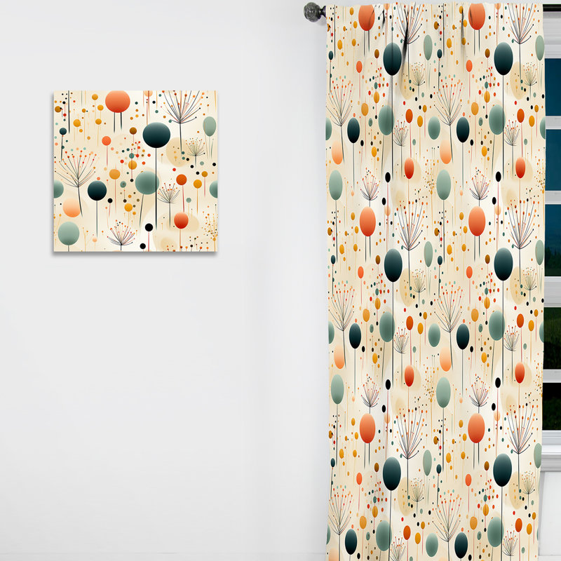 Simplicité en fleurs scandinaves VI - Rideau moderne - Velours obscurcissant - 1 panneau, L 52 po x L 120 po