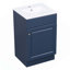Meuble-lavabo de 20 po avec lavabo, meuble-lavabo avec tablette de porte et tablette réglable, bleu