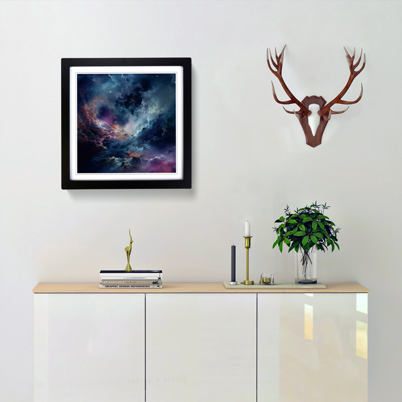Single Picture Frame Print on Wood, Black