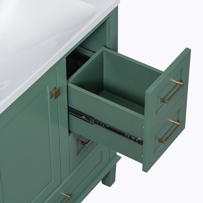 Meuble-lavabo simple 30 po avec plateau Pantilimon, Vert