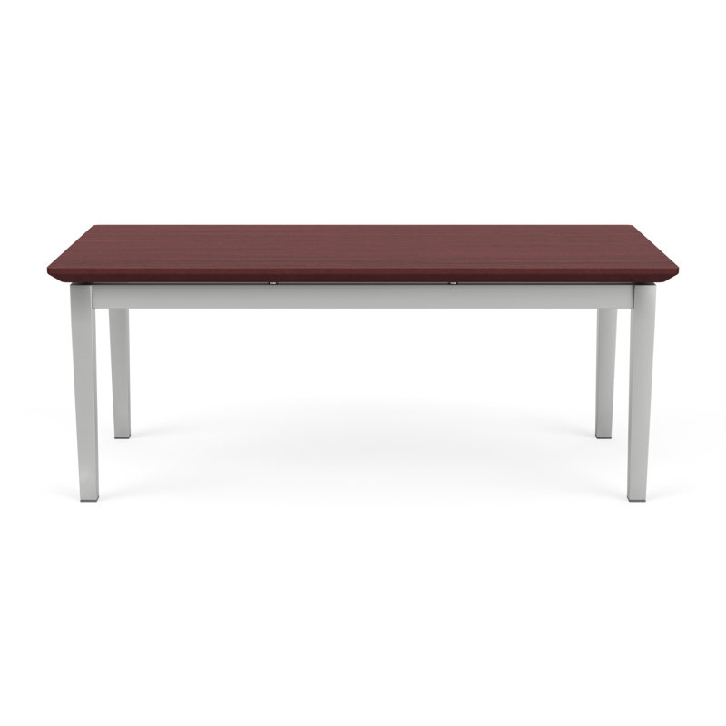 Table basse en acier Amherst, Acajou Chelsea, Argent