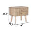2 Drawers Hornbeam Legs Nightstand
