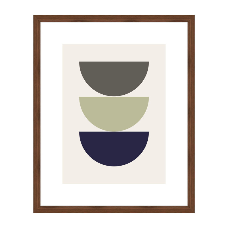 Velino Wooden Photo Frame 40 x 50 cm with Abstract Poster Print, Walnut
