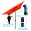 Parasol imperméable d'extérieur 6 x 9 pi avec manivelle et bouton poussoir inclinable sans rabat pour le jardin-790043048