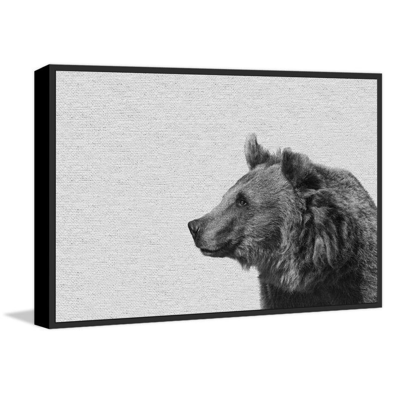 " Side Furry Bear II ", 12" H x 18" W x 1.5" D