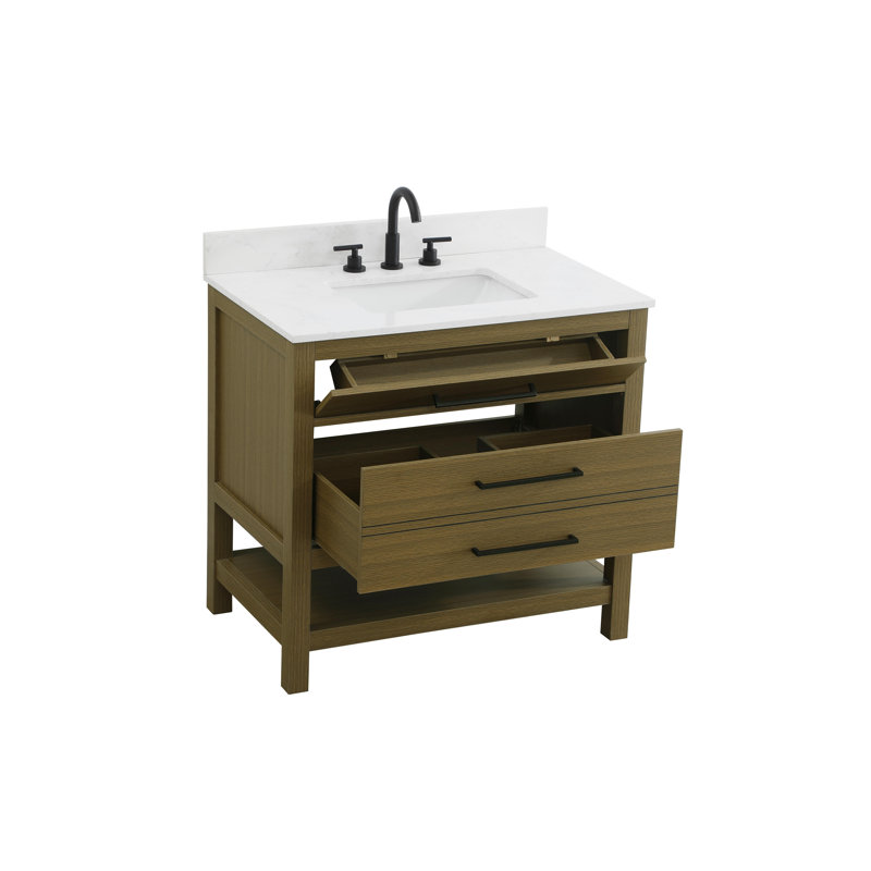 36 inch Single Bathroom Vanity_Modern_VF60536-BS, Chestnut Brown