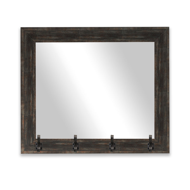 Bellicia Flat Wall Mirror, Warm cherry/Steel
