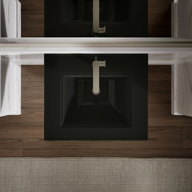 Memoirs® Stately 24" Console Bathroom Sink with Overflow, Black, Single