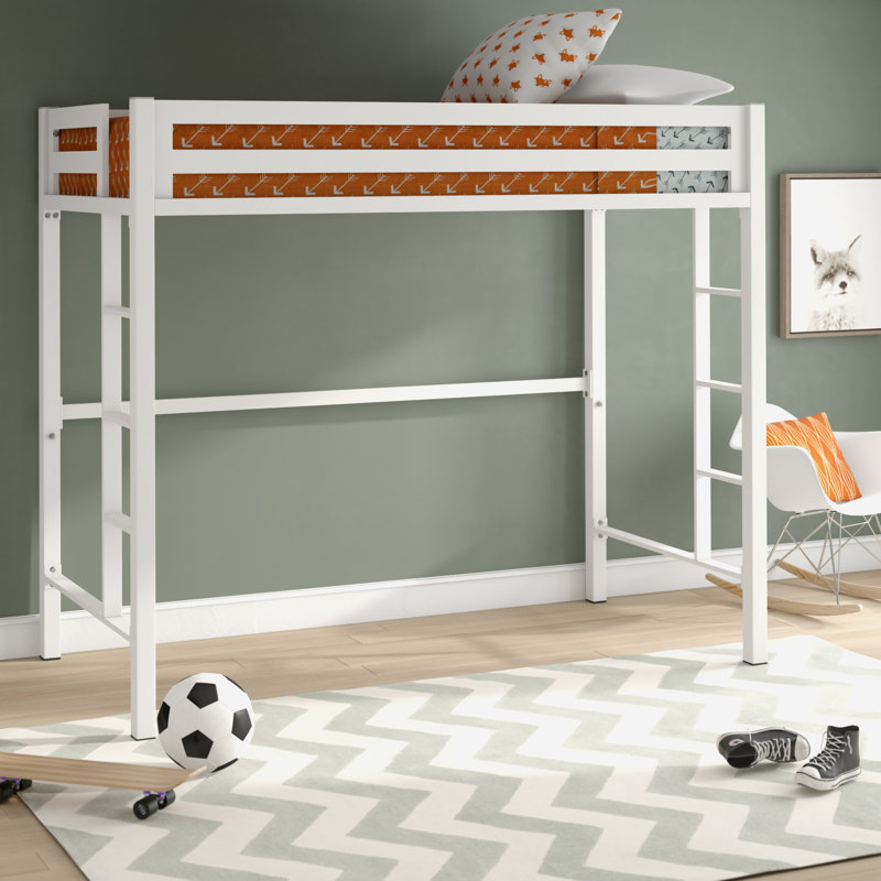 Salina Steel Twin Loft Bed, White