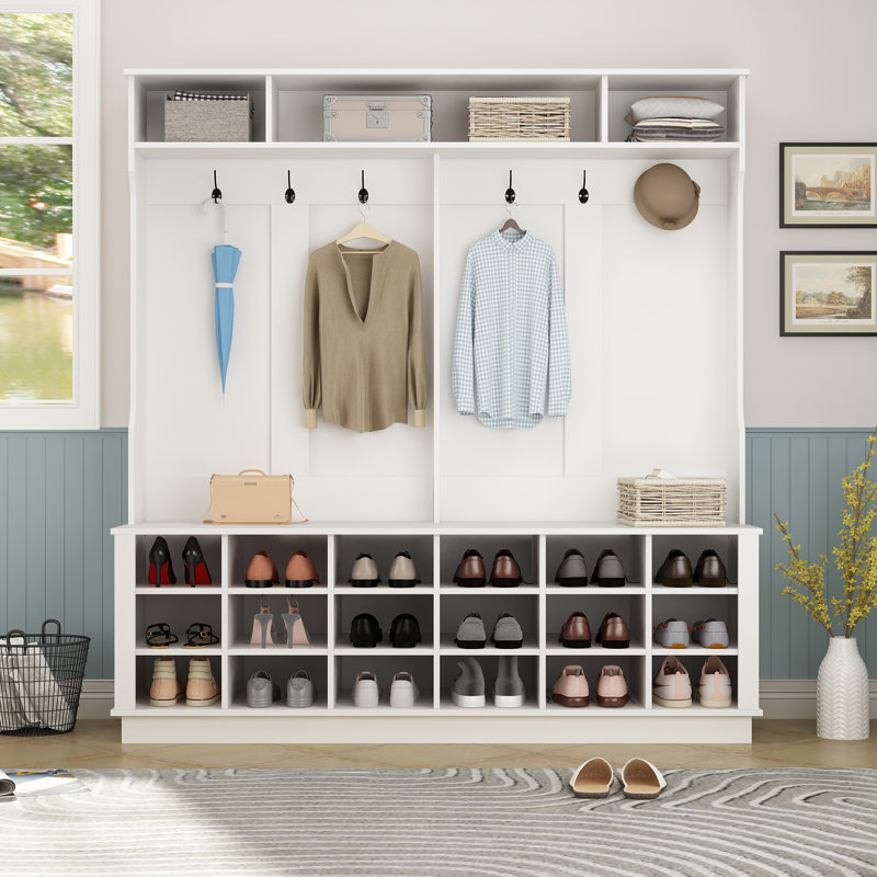 Antoinetta Hall Tree 63'' Wide with Bench and Shoe Storage