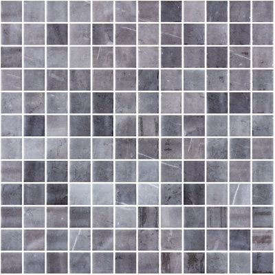 Mediterranean 1" Square Smooth Glass Mosaic Kitchen Backsplash, Bathroom, Shower, Pool, Wall and Floor Tile