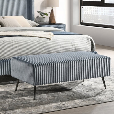 Banc rembourré en velours côtelé