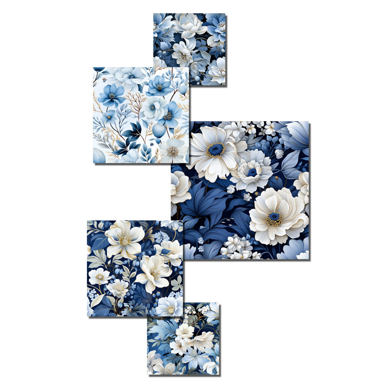 Fresnes - ensemble d'art mural floral de 5
