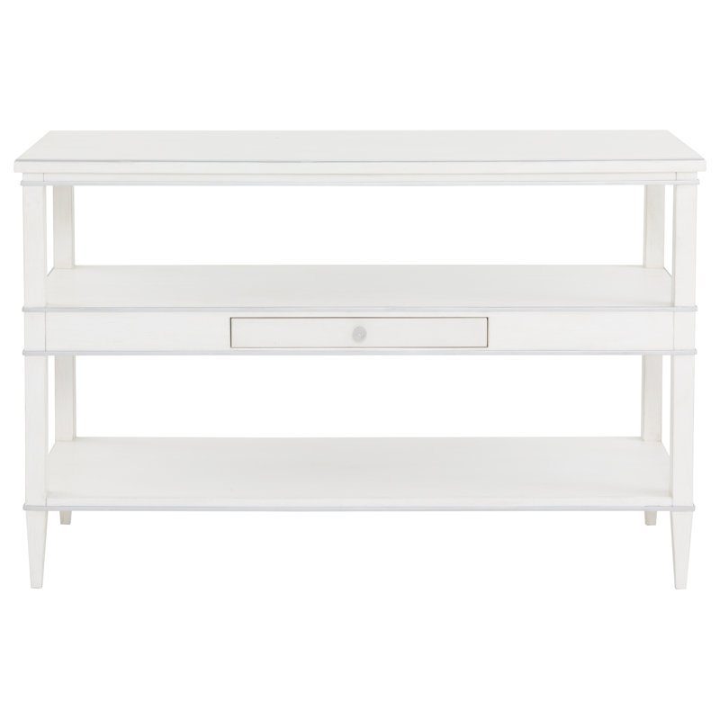 Camille Console Table, Linen/Antique Pewter