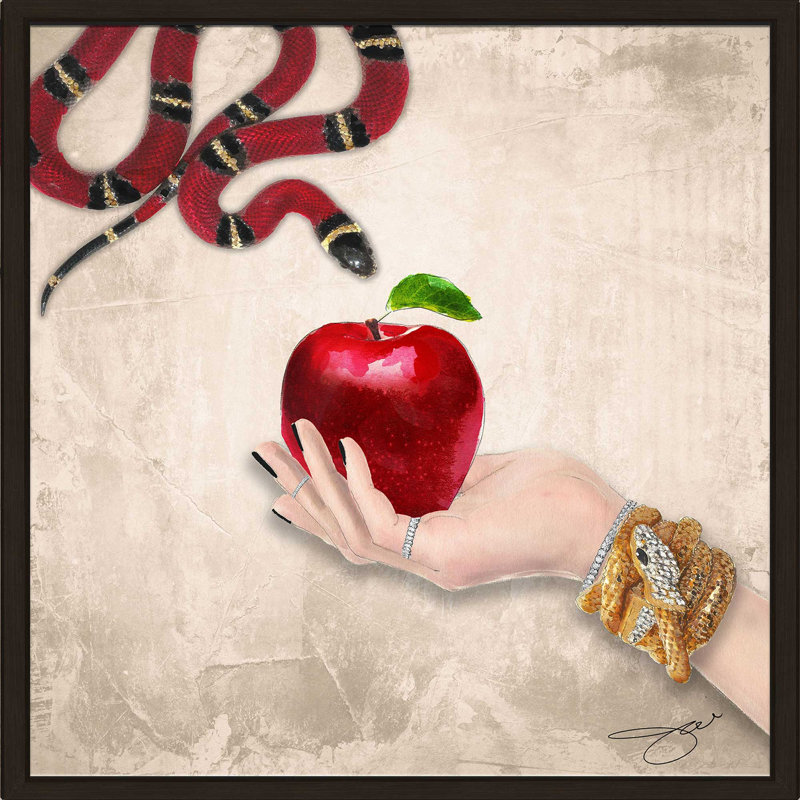 «Eve's Apple (Square)» par Jodi - impression, Cadre flottant espresso, H 39,5 po x l 39,5 po x P 2 po