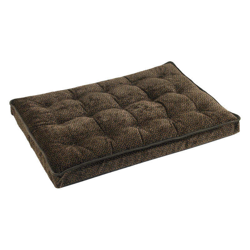 Lit pour chien avec matelas Luxury, Petit (l 23 po x P 17 po x H 3 po), Os Chocolat