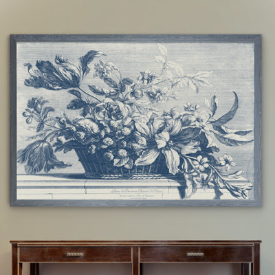 " Navy Basket Of Flowers I "