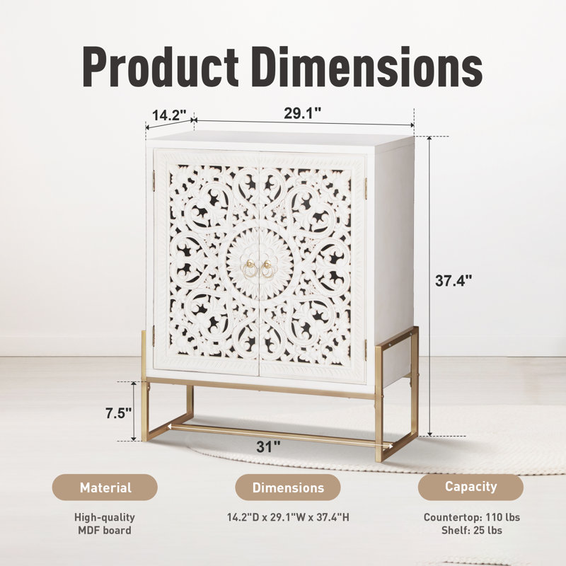 Armoire 2 portes Simms White Flower