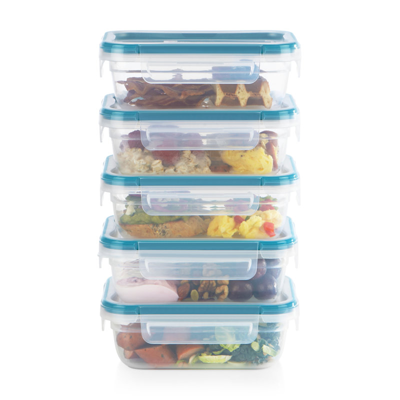 Snapware Total Solution 10-Piece Rectangular Plastic Food Storage Container Set (5 Containers with 5 Lids)