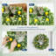 Couronne de citron de 20 po pour la porte d'entrée, couronne de printemps artificielle d'été avec feuilles d'oreille en agneau et nœud à carreaux pour fenêtre de porche décor de ferme de cuisine