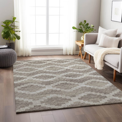 Premium Machine Washable Vaseem AMF115 Tan Rug