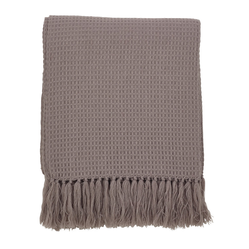 Sevan Collection Hand Woven Throw Blanket, Warm Gray