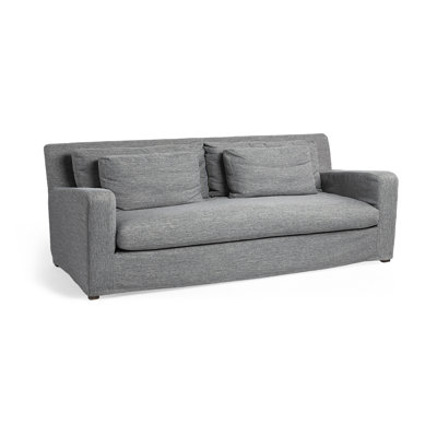 Sofa de 93 po gris foncé déhoussable avec coussins décoratifs