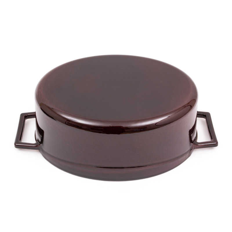 Cocotte ovale en fonte émaillée LAVA avec couvercle, va au lave-vaisselle, Noir, 4 pte