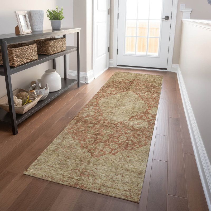 Tapis paprika intérieur / extérieur lavable à la machine Cinead ACN1657, Tapis de couloir 2 pi 3 po x 7 pi 6 po