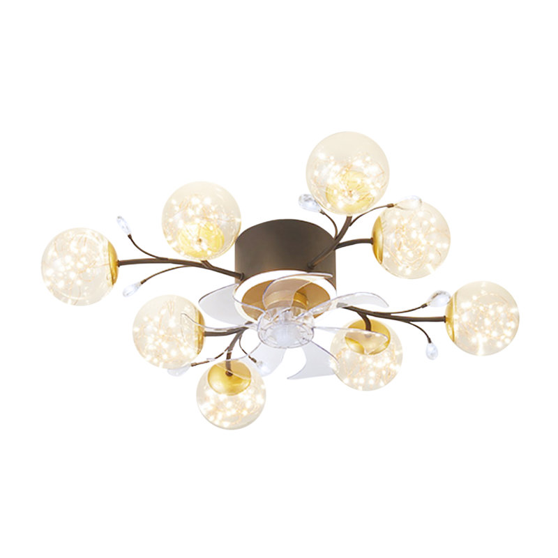 Ventilateur de plafond 33,07 po avec 8 lumières DEL Jaisiah