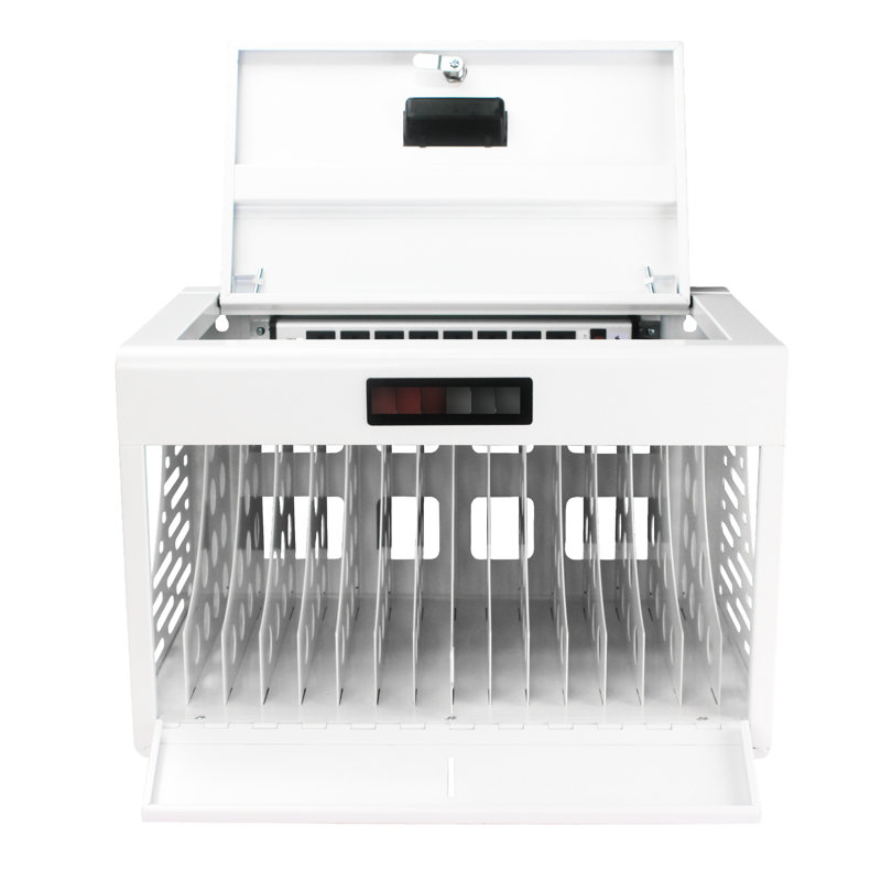 Armoire de charge pour 16 appareils - verrouillable, blanc, espace bureau, salle de classe, convient à différents modèles d'équipement numérique