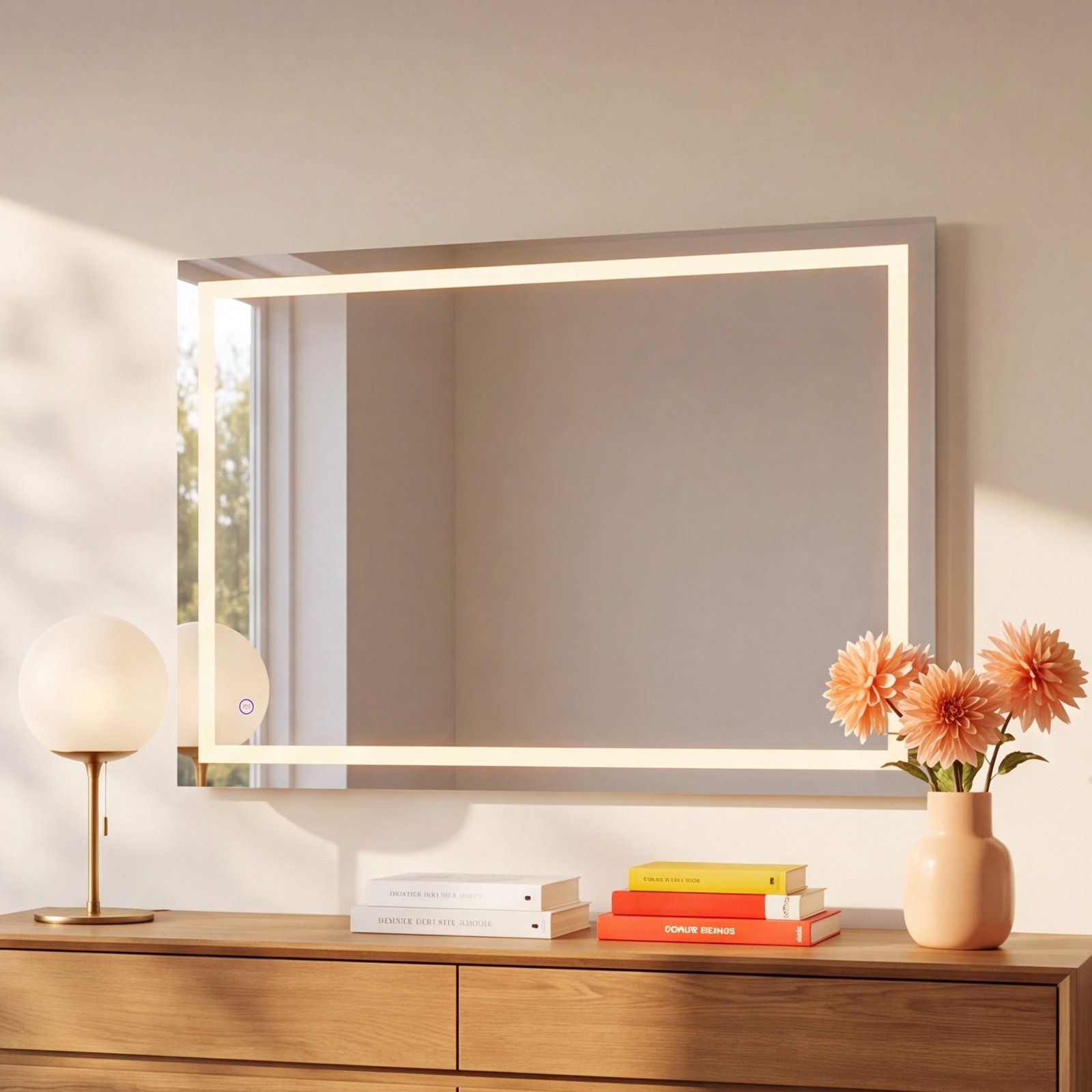 Scoles Flat Wall Mirror, 42" H x 60" W x 1.93" D