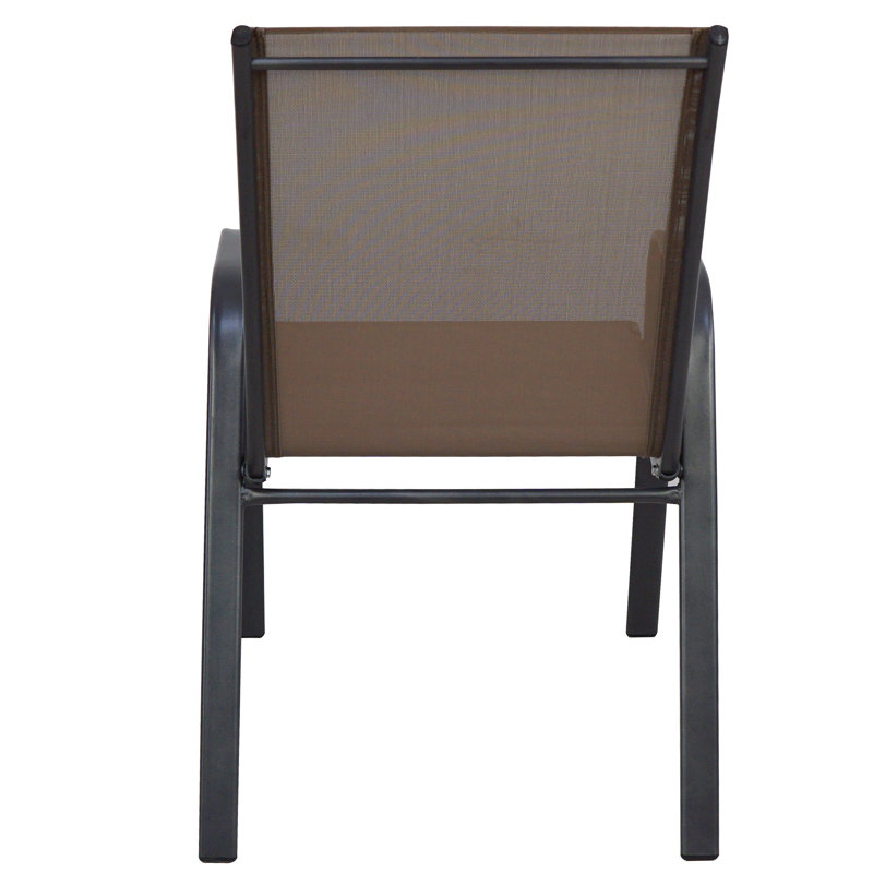 Metal Outdoor Stacking Dining Armchair, Brown