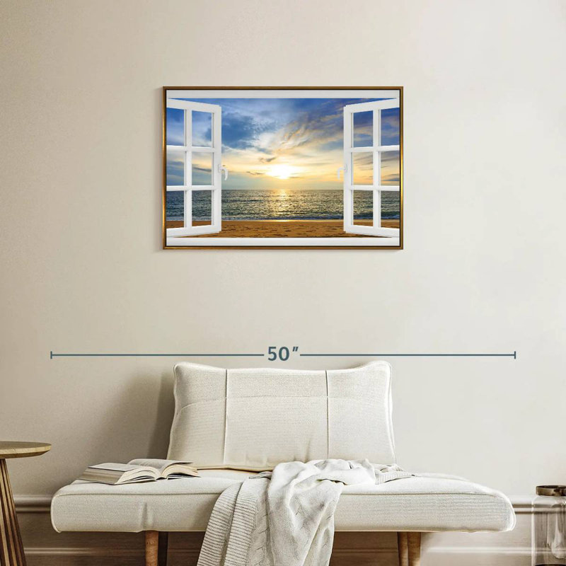 Fenêtre à Bleeker éthéré, Cadre flottant doré, 31 po x 21 po