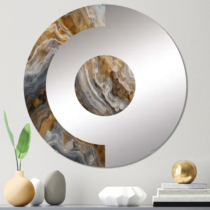 Elba - Miroir mural demi-cercle, 23,6 po x 23,6 po