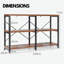 Aemon 120cm Wide 3 Tier Console Table, Industrial Rustic Brown, Hallway and Living Room Furniture