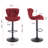 Set Of 2 Bar Stools With Powder Footrest And Base Swivel Height Adjustable Mechanical Lifting Velvet + Powder Leg Simple Bar Stool-Red Only Chairs, Not Including Tables