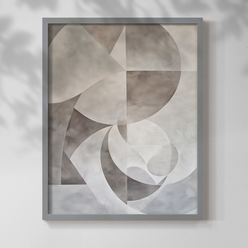 ABSTRACT Series XXXVII - Impression encadrée de qualité supérieure - Prêt à être accroché - Aucun clou requis, Gris