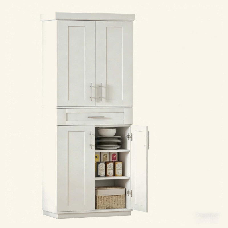 Armoire de rangement autoportante spacieuse, armoire de cuisine, grande armoire de rangement (seulement grande armoire de rangement)