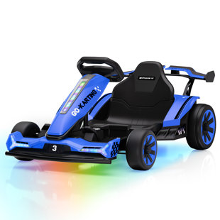 Kart à la dérive pour enfants 24V, tour électrique avec cadre réglable, lumières RVB, 3-6,5 MPH