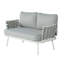 Causeuse et table en acier Mariano, blanc cassé et gris-771279552-771279553