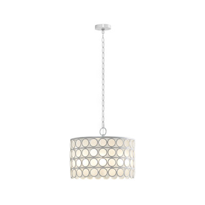Abbot 4-Light Chandelier with Glass Drum Shade