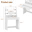 Tamme Modern Dressing Table with Lighted Round Mirror & Storage, Compact Vanity Desk-466833563