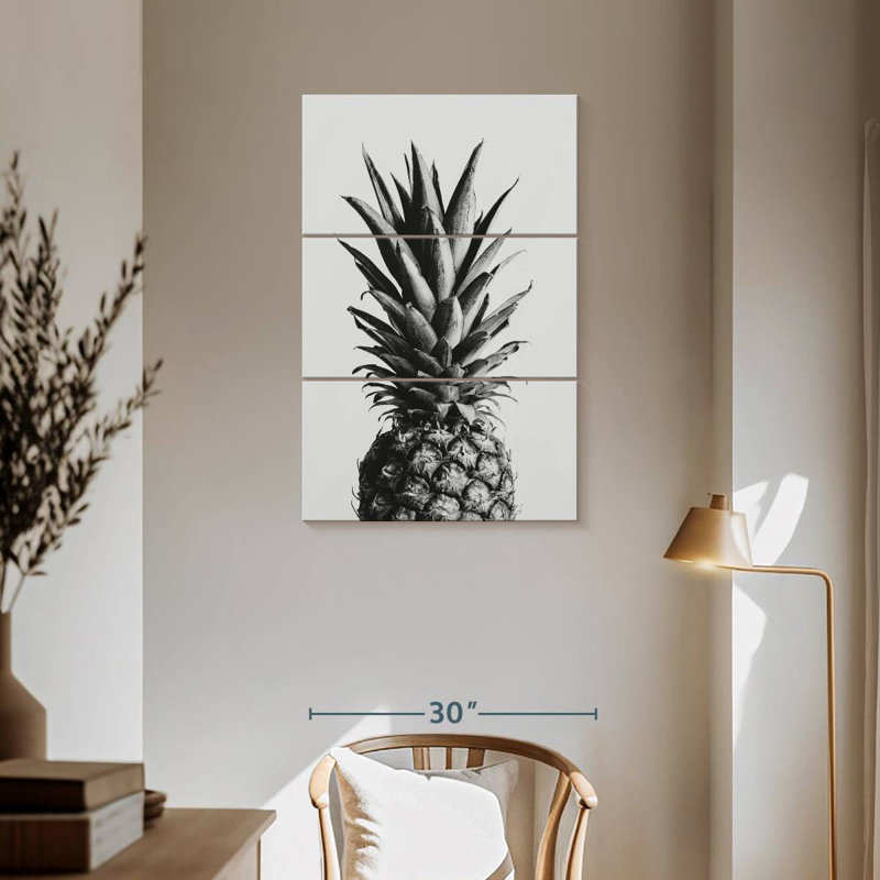 Yarlin Pineapple Black And White I, 57" H x 36" W