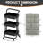 3 Tier Utility Rolling Cart with Side Bags and 9 Hooks