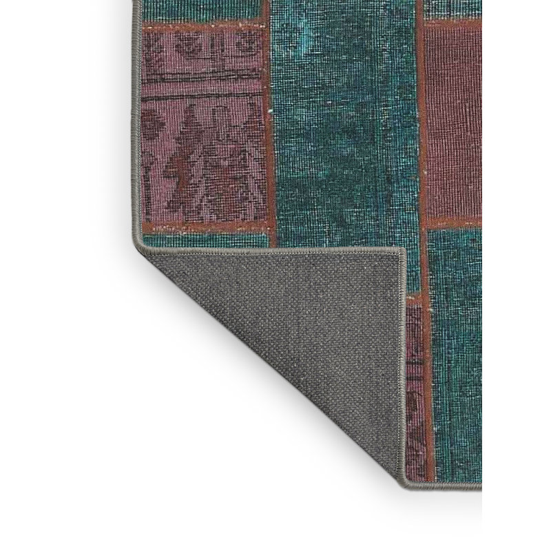 Tapis de zone turquoise/brun contemporain, Rectangle 8 pi x 12 pi