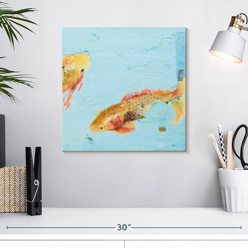 Crowle Fish In The Sea I Aqua, H 16 po x l 16 po