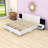Wooden Floating Platform Bed with Built-in Nightstands and LED Lighting-344177087-344177084
